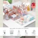 STORi SimpleSort 6-Piece Stackable Clear Drawer Organizer Set | 6" x 6" x 2" Square Trays | Small Makeup Vanity Storage Bins and Office Desk Drawer Dividers | Made in USA