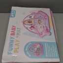 Baby Gym Play Mat, 8-in-1 Tummy Time Mat & Ball Pit with 6 Toys, Washable Baby Activity Mat for Visual, Hearing, Sensory, Motor Development, Babies Gift for Newborn Infant 0-3-6-9-12 Months (Pink)