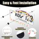 Colorful Dog Paws License Plate Frame Animal Dogs License Plate Holder Stainless Steel Funny Design with 2 Holes and Screws 12.3" x 6.3"