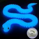 3D Printed Animals-Snake Viper,3D Printed Snake Toys Articulated Snake 3D Printed Animals Animal Model Ornaments Creative Funny Toy Festival Gift for Friends (Luminous Blue, 24Inch)