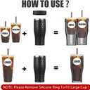 Universal Iced Coffee Sleeve - Upgraded Double Wall Reusable Stainless Steel Holder Sleeves Insulator for Cold Drinks Fits Starbucks Dunkin Donuts McDonalds Small Medium Large Cup (Black Leopard)
