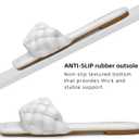 ATHMILE Braided Womens Sandals 2026 Square Open Toe Fashion Slide Sandals Women Dressy Summer Flat Beach White Size 9
