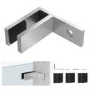 1 Pack Railing Wall to Glass Clamp, F Shape Stainless Steel 304 Bracket for Indoor & Outdoor, Brushed Finish Railing Glass Clip Holder for Fence, Balustrade, Balcony Deck
