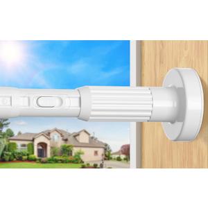 White Extra Long Tension Curtain Rod 41-146 Inch Outdoor Tension Shower Curtain Rod No Drilling for Window Patio No Slip Spliced Telescopic Design Easy to Install Never Rust Diameter 1.26 Inch