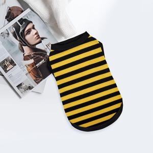 Lightweight Striped Sleeveless Dog Shirts: Tank Top Pet Clothes in Colorful Patterns for Small/Medium Dogs.Yellow 2XL