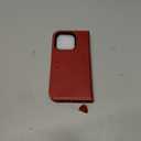 SHIELDON Case for iPhone 16 Pro 6.3", Genuine Leather Wallet Wireless Charging Detachable Magnetic RFID Blocking Credit Card Holder Kickstand Protective Case Compatible with iPhone 16 Pro - Retro Red