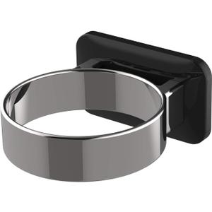 Hair Dryer Holder, Bathroom Cabinet Door Blow Dryer Stand, Blow Dryer Holders Wall Mount - Extra Large Rim (Silver + Black) (L 3.7W 2.1H 4.3)