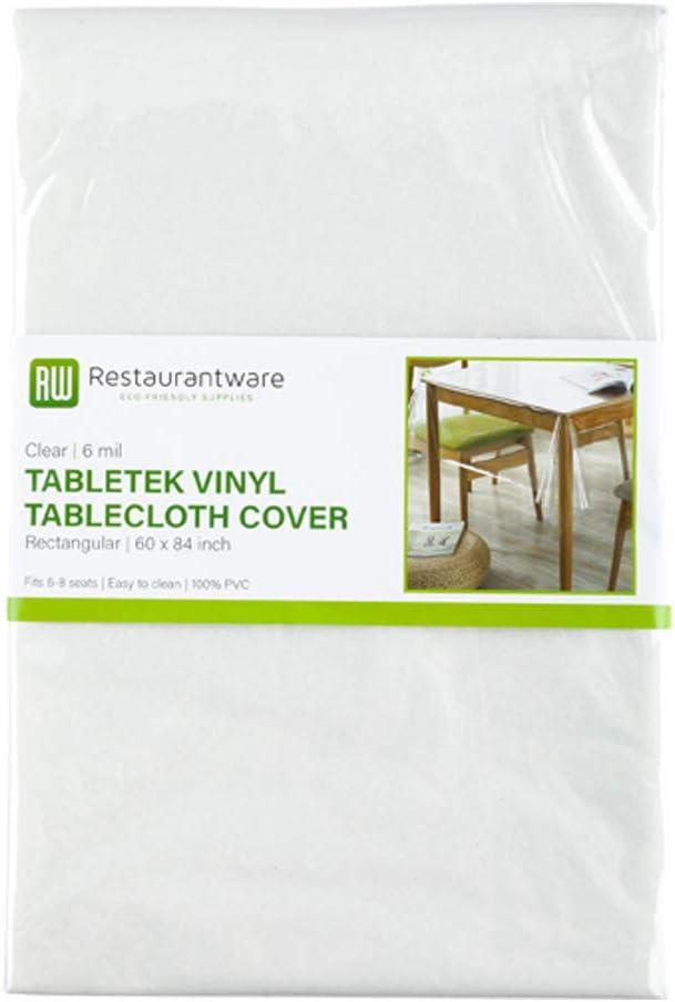 Restaurantware-Table Tek 84 x 60 Inch Table Top Protector, 1 Rectangle PVC Protector - 6 Mil Thick, Waterproof, Clear Plastic Dining Cover, Heavy-Duty, No-Slip Cover