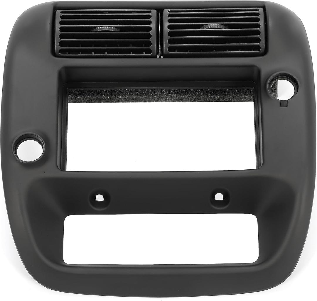 HECASA Center Dashboard Panel/Bezel Compatible with 1997-2006 Ford Ranger 1997-2001 Ford Explorer Radio Panel AC Heater Vent Trim Replacement for 5L5Z-1004302-JAA 5L5Z1004302JAA ABS Plastic Black
