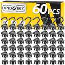 VNDUEEY 60 Pack Black Magnetic Hooks, 25Lbs Strong Magnet Hooks for Hanging, Metal Magnet Hooks Heavy Duty, Magnetic Hook for Home, Office, Classroom and Cruise Cabins
