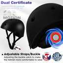 Toddler Kids Bike Helmet Set - Adjustable Cycling Helmet with Knee, Elbow Pads & Wrist Guards Sport Protective Gear Little Kid, Black, Small: 20.1"-21.2"/51-54cm