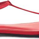 Athlefit Flat Sandals for Women Comfortable Buckle Strappy Sandals Pointed Open Toe Ankle Strap Sandals (Red)