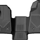 Husky Liners Weatherbeater Floor Mats | Fits 2022-2024 Ford Transit (All Models w/Vinyl Floors) Full Coverage | Front Row, 1-pc Black - 18781