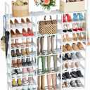 Mavivegue 9 Tiers Shoe Rack Tall Shoe Organizer Shoe Storage 50-55 Pairs Vertical Shoe Shelf Large Shoe Rack Organizer Stackable Shoe Racks for Entryway, Closet, Garage, Bedroom,Cloakroom - White