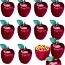 Fun Express Set of 12 Apple Containers for Treats, 3.75 x 4.75 x 1 inches, BPA Free Plastic, Teacher Gifts, Classroom Treat Containers, End of School and Back To School Celebrations (Red)