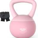 Soft Kettlebell, Safe Strength Training Kettle bell, Cushioned Impact-Resistant Base and Anti-Slip Grip Weight, Kettlebells Set for Home Workouts and Men/Women/ Beginners, With Non-slip Gloves (Pink, 20 LB)