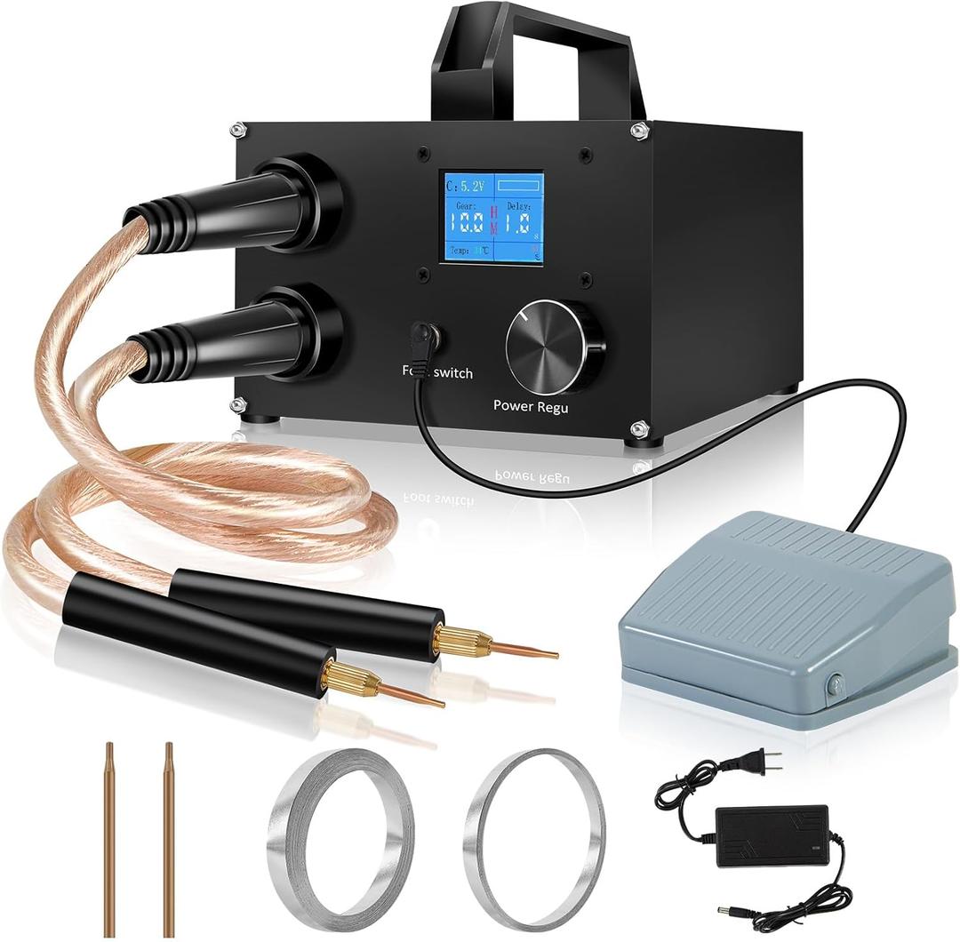 Battery Spot Welder, 3000F Capacitor Battery Spot Welder, 25 Gears Adjustable Portable Super Capacitor Spot Welder for 0.1-0.3mm Nickel Strip Welding