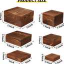 6 Pack Wooden Buffet Risers Display Stands, Stackable Wood Cupcake Display Stand for Party Rustic Cake Stands Farmhouse Wooden Display Box for Dessert Wedding Birthday Baby Shower Christmas