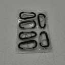 6PCS Black Carabiner Carabiner Clip, 3" Large Aluminum D Ring Shape Carabiner with 6PCS Keyring Keychain Hook