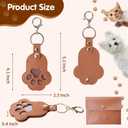 4 x Pet Hair Keepsake Keychain 2PCS, Leather Paw Print Memorial Keychain for Dog & Cat, Pet Memory Keepsake Gift, Fur Storage Bag Charm