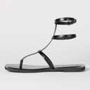 The Drop Women's Casper Gladiator Thong Ankle Sandal (8.5, Black)