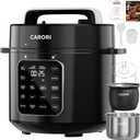 6Qt 9-in-1 Electric Pressure Cooker, Dual Inner Pots, Stainless Steel Pot and Non-Stick Pot, 12 Preset Cooking Programs with IMD Touchscreen, Safe Vent, Slow Cook, Rice Cook, Steam, Black