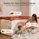 Tinyiota Foldable Baby Playpen, 50x50 Inch Portable Play Yard for Babies and Toddlers with Soft Breathable Mesh, Storage Bag & 2 Pull-Toy Handles for Indoor & Outdoor (Brown, 50x50)