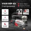 VIAIR 88P - 00088 Portable Compressor Kit with Alligator Clamps, Tire Inflator, Tire Air Pump, 12V, 120 PSI, for Up to 33 Inch Tires