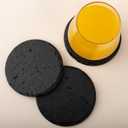 Urbanstrive Slate Drink Coasters with Holder, Set of 8, Round Slate Stone Coasters for Drinks Bar Home, 4 Inch, Black