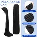 Twistover 2 Pcs Jumbo Dreadlock Cap Hair Dreads Head Wrap Loc Wraps for Dreads Hair Accessories for Men Women Sleeping (Black,Black,37 Inches)