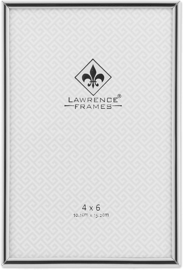 Lawrence Frames Simply Metal Picture Frame, 4 by 6-Inch, Silver