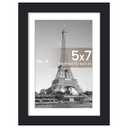 upsimples 5x7 Picture Frame, Display Pictures 4x6 with Mat or 5 x 7 Without, Wall Hanging Photo Frames, Black, 1 Pack