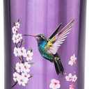 Large Funeral Cremation Urns for Adult Male Female Ashes, Up to 220 lbs Decorative Memorial Keepsake Urn for Human Women Man Dad Mom Remains with Velvet Bag(Hummingbird)
