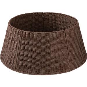 OIAHOMY Christmas Tree Collar, Wicker Holiday Tree Skirt & Stand Base Cover,Paper Rope Christmas Decor, Brown-24 inch (Large)
