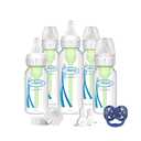 Dr. Brown's Natural Flow Anti-Colic Options+ Narrow Baby Bottle Gift Set with Advantage Pacifier, and Bottle Travel Caps