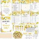 Funnymoom 426 Pcs Bee Baby Shower Games Set-8 Games, Includes Baby Shower Bingo, Price is Right, Guess Who, Word Scramble, Prediction and Advice, How Big is Mommy's Belly, Don't Say the Words