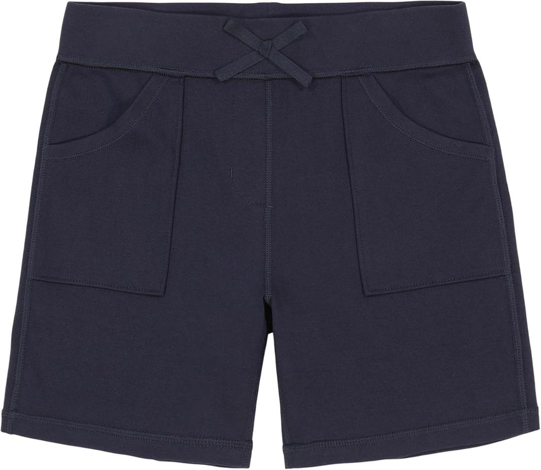 Nautica Girls School Uniform Sensory-Friendly Soft Pull-on Short (Black, L)
