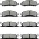 Front Rear Ceramic Brake Pads Fit For 2007-2009 Chrysler Aspen,For 2010 Dodge Dakota,For 2007-2009 Dodge Durango,For 2006-2010 Dodge Ram 1500,For 2011-2018 Ram 1500