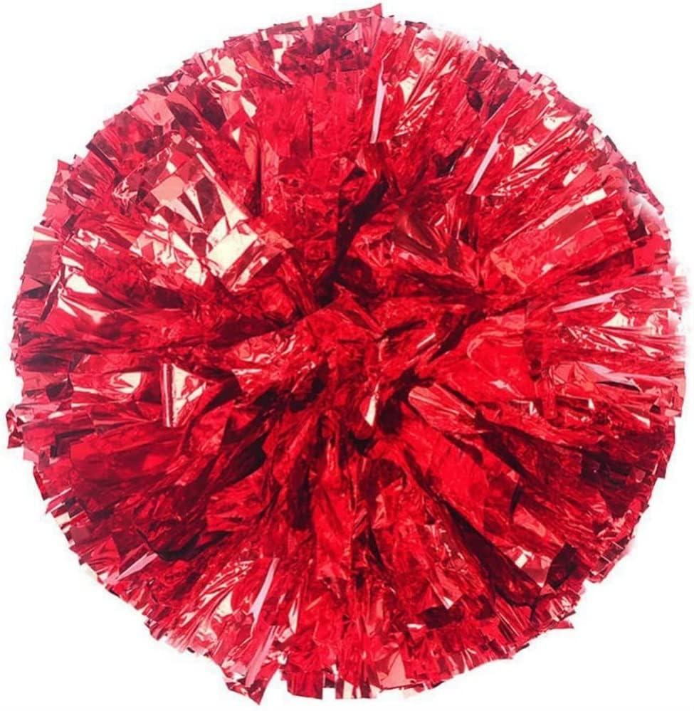 Hooshing 2/6/12PCS Cheerleading Pom Poms with Baton Handle for Team Spirit Sports Dance Cheering Kids Adults