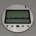 Digital Wall Clock Battery Operated, Large Display with Temperature, Date, Day of The Week, Seconds, Round Wall Mount Digital Clock - Aluminum Metal Dial (Silver)