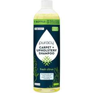 Puracy Professional Carpet Cleaner Machine Detergent, 4x Concentrated Upholstery Cleaner, Natural Carpet Shampoo, Pet Stain Remover & Deodorizer, Makes 20 Gallons of Cleaning Solution, 25 Ounce
