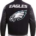 Pro Standard Mens NFL Philadelphia Eagles Mash Up Varsity Jacket Black 3XL