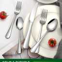 PHILIPALA 20 Piece Silverware Set, Stainless Steel Flatware Set for 4 Food Grade Novelty Flatware Cutlery Utensil Set Include Knife Fork Spoon Mirror Polished Dishwasher Safe