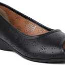 BATA Womens Sarina Peep-Toe Ballerinas Sandal | Lightweight Ballet Flat Slip On Shoes | Cushioned Insole & Flexible Sole Slippers | Stylish Casual Flip Flop for Work, Travel and Everyday Comfort (3, Black)