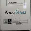 Angol Shiold Elongated Marble Toilet Seat with Zinc Alloy Hinges, Easy to Install and Clean, Anti-pinch (Gray)