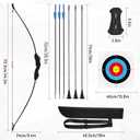 Kids Bow and Arrow Set, 45" Youth Bow and Arrow Archery Set, Bow and Arrow for Kids 8-12 12-14, Longbow Archery Set - Gift for Beginner Archers. Black