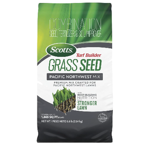 Scotts Turf Builder Grass Seed Pacific Northwest Mix - Grass Seed Plus Lawn Fertilizer & Soil Improver, Premium Mix, Covers Up to 1,865 sq. ft., 5.6 lb.