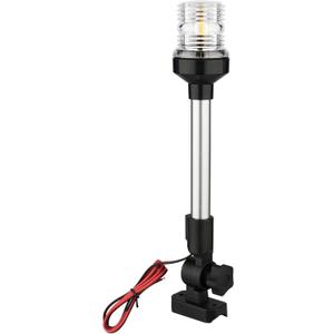 Boat Anchor Light, 3 Nautical Mile LED Fold Down Stern Light for Pontoon and Fishing Boat Navigation Anchor Lights All Round 360 White LED 12-24V (24" Foldable)