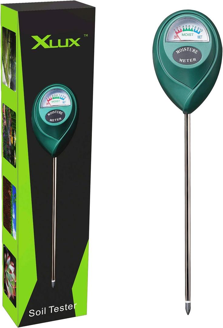 XLUX Soil Moisture Meter, Plant Water Monitor, Hygrometer Sensor for Gardening, Farming, Indoor and Outdoor Plants, No Batteries Required (26CM)