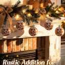 24pcs Cow Print Balls for Western Christmas Tree Decorations - Rustic Christmas Ornaments, 2.4in Brown & White Hanging Ball for Wreath Garland